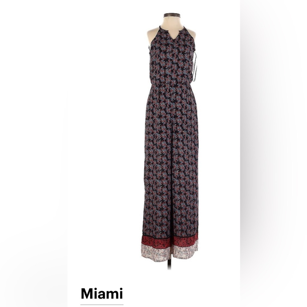 NWT-Francesca’s black floral jumpsuit.